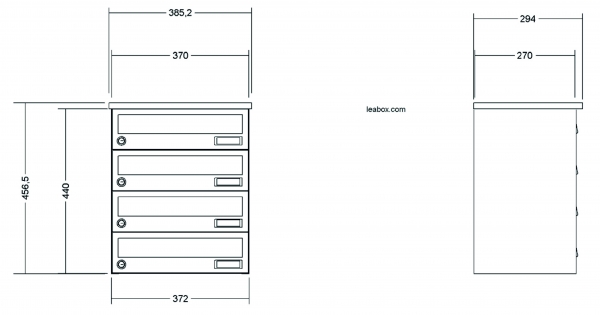 Leabox Aufputz Edelstahl